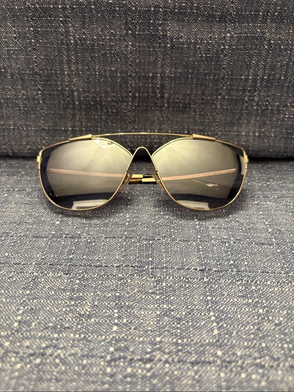 Tom Ford Jacquelyn Gold Frame Cat Eye Sunglasses with Gray Lenses